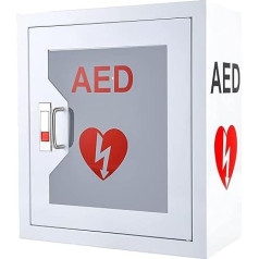 WOLWES AED-Schrank, Metallstahlplatte, Passend For AED-Schränke Aller Gängigen Marken, 14,1 X 7 X 15,7 Zoll, AED-Defibrillator-Aufbewahrungsbox Zur Wandmontage Mit Schnappverschluss, For Notfälle Zu H