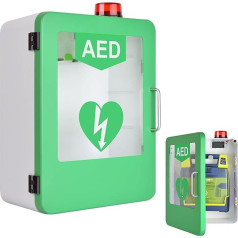 AED-Defibrilators-Aufbewahrungsschrank, Wandmontierter AED-Alarmkasten Aus Stahl, Griff Aus Edelstahl, Design Mit Abgerundeten Ecken Für Mehr Sicherheit, Für Zuhause, Büro, Krankenpflege, Bus