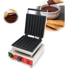 Spāņu Churro mašīna, nesadalīta deserta mašīna ar nesadalāmu plāksni, regulējama temperatūra no 50-300°C un 0-5 min. laika iestatīšana, 360° vienmērīga sildīšana, 3-5 min. ātra sagatavošana