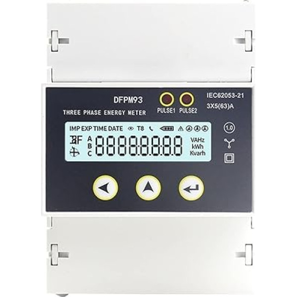 Inteliģentais jaudas mērītāja slēdzis, maiņstrāvas 3. fāzes sliedes viedā enerģijas mērītāja mērīšana ar RS485 / MODBUS. Komunikācijas kWh mērītājs Wattmetrs Ērti kontrolējiet savas ierīces.