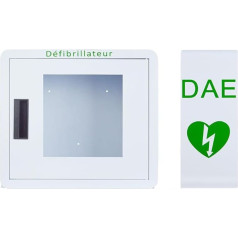 AED-Defibrillator-Aufbewahrungsschrank, wandmontierter Herz-Defibrillations-Alarmkasten aus Stahl mit Alarmsystem, passend für die meisten AED-Modelle, für Zuhause, Büro, Pflegeheim, Bus