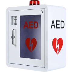 QIANMEI AED-Schrank, AED-Defibrillator-Aufbewawahrungswandschrank Mit Dreieckigem Schloss Und 2 Schlüsseln, 1,2-mm-Stahl Und Alarmsystem, for Zuhause/Büro/Krankenhaus/öffentliche Orte