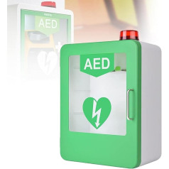 AED defibrilatora glabāšanas skapis, sienas plastmasas pirmās palīdzības skapis ar gaismas un signalizācijas sistēmu, dubultā slēdža vadība, piemērots lielākajai daļai AED modeļu ārkārtas situācijām mājās