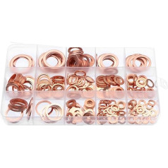 280/200/100 Stück Kupferdichtung Solide Dichtung Unterlegscheibe Sumpfstopfen Öl für Boot Crush Flat Seal Ring Tool Hardware Zubehör Pack New-280Pcs M5-M20