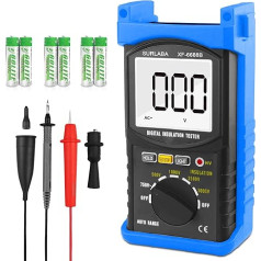 SURLABA izolācijas pretestības testeris, digitālais megomērs XF-6688B augstsprieguma 500/1000/2500/5000V, 1MΩ ~ 200GΩ pretestības tests, 750V maiņstrāvas izolācijas mērītājs elektriskajām ierīcēm