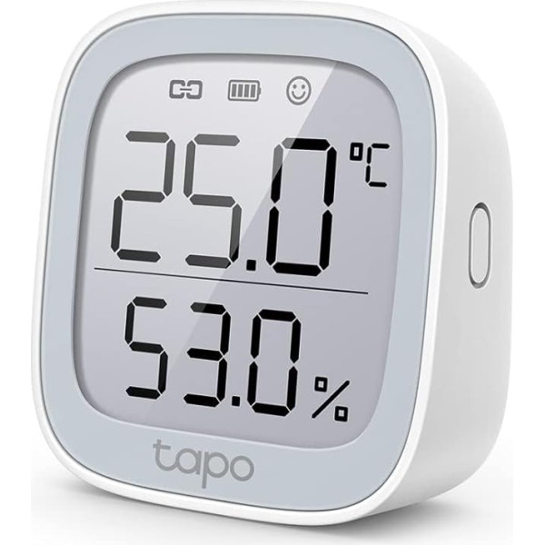 Tapo TP-Link T315 Smart Home temperatūras un mitruma mērītājs, digitālais termometrs ar 2,7 collu E-Ink displeju, augstas precizitātes sensors, nepieciešams centrmezgls