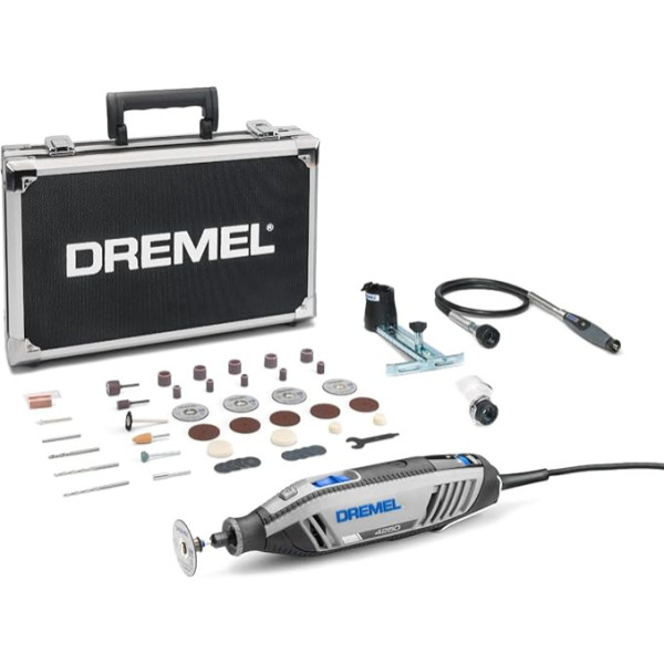 Dremel 4250 rotējošais instruments, 175 W, Amazon ekskluzīvs, multiinstrumentu komplekts ar 3 piederumiem un 45 piederumiem, 175 W motors ar konstantu elektroniku, mainīgs ātrums 5000-35000 apgr./min.