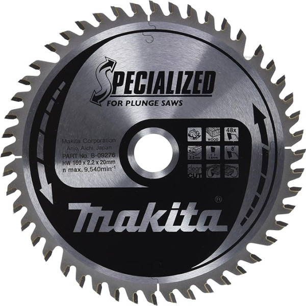 Makita b-09276 Specialized Einstechschleifen Klinge 1 silber B-09276 160 mm 2.2 1.6 mm 20 mm 48