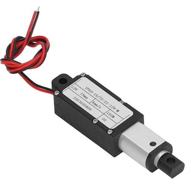 Mikro lineārais cilindrs, 12 V 15 mm piķis, mini elektriskais lineārais cilindrs, 150 N 4 mm/s ūdensizturīgs mikroelektriskais lineārais cilindrs mājsaimniecībai (bez nesēja)