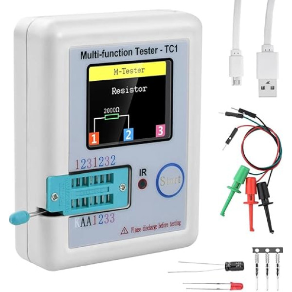 Liels 4,6 cm (160 x 128) buntes displejs, multifunkcionāls TFT-Hintergrundbeleuchtung-Tranzistors LCR-TC1 Tester für Dioden-Triode-Kondensator