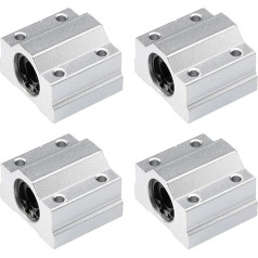 Sourcing Map SCS SCS10UU (10mm Bore) Linear Ball Bearing Slide Block - Standard Unit & Extra Long Unit - Pack of 4