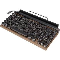 Retro Qwertz Qwerkywriter tastatūra Rakstāmmašīnas mehāniskā tastatūra 83 taustiņi, kas izturīgi pret atlikumiem, atbalsta bezvadu 2000 Ma regulējama Hellit Retro rakstāmmašīnas tastatūra