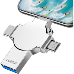 lumrok USB zibatmiņas karte 256GB - 4 in 1 atmiņas karte USB 3.0 ūdensizturīga USB zibatmiņas karte 256GB USB zibatmiņas karte viedtālrunim OTG Android portatīvajam datoram