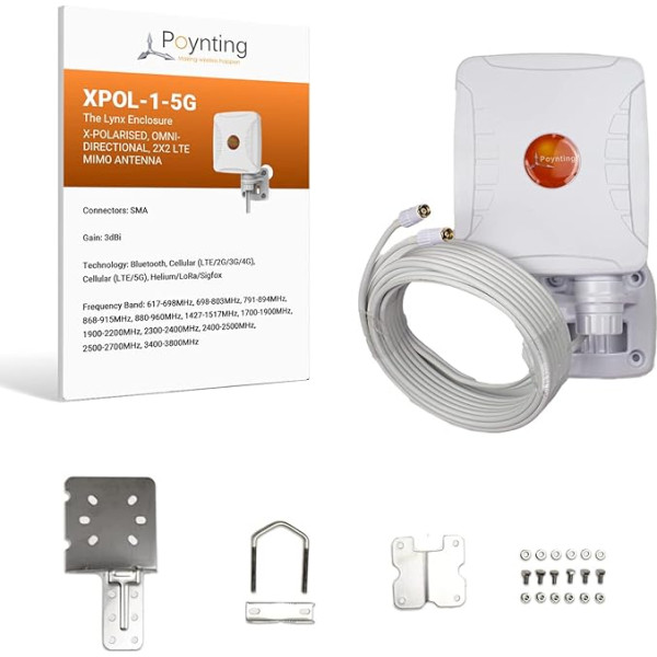 Poynting XPOL-1-5G Hotspot daudzvirzienu antena | 2X2 MIMO | 617-3800 MHz | 4G/LTE 5G | 3,5 dBi | SMA (M)