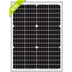 Newpowa saules paneļu 30W 24V augstas efektivitātes monokristālu 24V PV modulis, paredzēts 24V izslēgtai tīkla sistēmai, uzlādē 24V akumulatoru no motorhome, laivām, motorhome