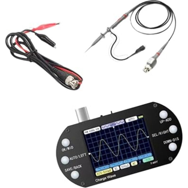 Fenteer digitālais osciloskopa testa mērītājs Pārnēsājams elektronisko komponentu testeris 2.5GS/S Vienkanāla automātiskais mācību osciloskops 400V