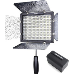 (mit Akku und Ladegerät) Yongnuo YN-300 LED Videoleuchte 5500K LED-Videoleuchte mit 300pcs LED Video Licht Dimmen Licht mit IR-Fernbedienung für Canon Nikon SLR Kamera Camcorder DV Camcorder Upgrade von YN160 YN160S CN 160