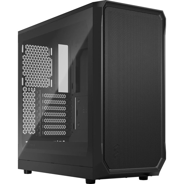 Fractal Design Focus 2 Black - rūdīta stikla caurspīdīgs tonējums - sietaina priekšpuse - divi 140 mm aspekta ventilatori komplektā - ATX spēļu korpuss