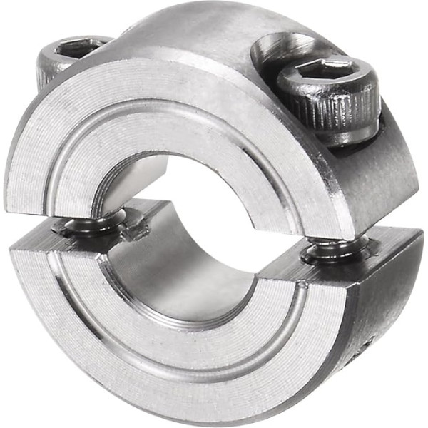 iepirkumu karte Double Split Clamp-On Shaft Collar 3/20,3 cm Bore Divu gabalu skavas apkakle, 7/20,3 cm OD, 3/20,3 cm platums 304 nerūsējošā tērauda ass apkakles apkakle, iestatiet skrūvju stilu