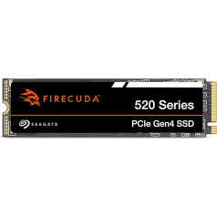 Seagate FireCuda 520 2 TB iekšējais SSD, M.2 PCIe Gen4, NVMe 1.3, līdz 5000 MB/s, 3D TLC NAND, melns, modeļa numurs: ZP2000GV3A012