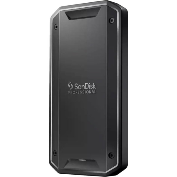 SanDisk Professional PRO-G40 SSD 2 TB, līdz 3000 MB/s, (mobilais SSD, izturīgs NVMe SSD ar Thunderbolt 3, USB-C (10 Gb/s), IP68 korpuss, putekļu un ūdensizturīgs). exFAT formatēts.