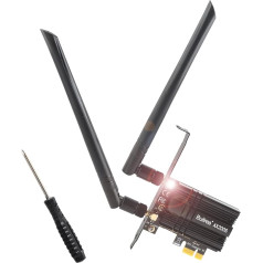 WLAN karte 3000Mbps PCIE WiFi 6 Bluetooth 5.2, WiFi 6 AX200 Chipest, Dual Band (5GHz/2.4GHz) PCIe WiFi 6 karte, WLAN tīkla kartes adapteris PC Windows 11/10 (64bit)