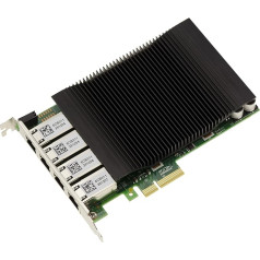 KALEA-INFORMATIQUE 4 porti LAN Gigabit Ethernet RJ45 tīkla karte ar PCIe x4 portu Power Over Ethernet PoE+ 30W ar Intel I350 mikroshēmu - industriāla kvalitāte