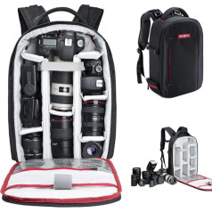 Beschoi Fotorucksack wasserdicht Kameratasche Kamerarucksack mit Laptopfach für Canon Sony Nikon Olympus SLR/DSLR Kamera, Objektiv und Zubehör, groß (schwarz)