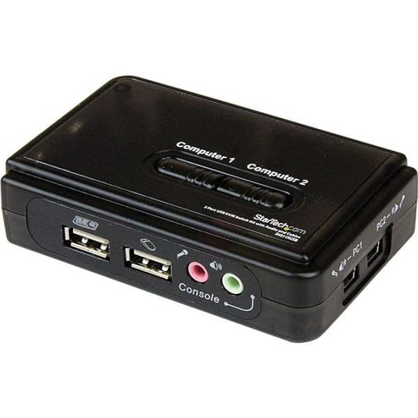 StarTech.com SV211KUSB KVM komutatora komplekts ar audio un kabeli 2 porti melns