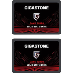 Gigastone SATA SSD diskdziņš 512 GB (2 komplektā) 2,5 collu 3D NAND līdz 550 MB/s iekšējais SSD diskdziņš SATA III SSD cietais disks saderīgs ar klēpjdatoriem un datoriem 2,5 collu SLC kešatmiņas veiktspēja