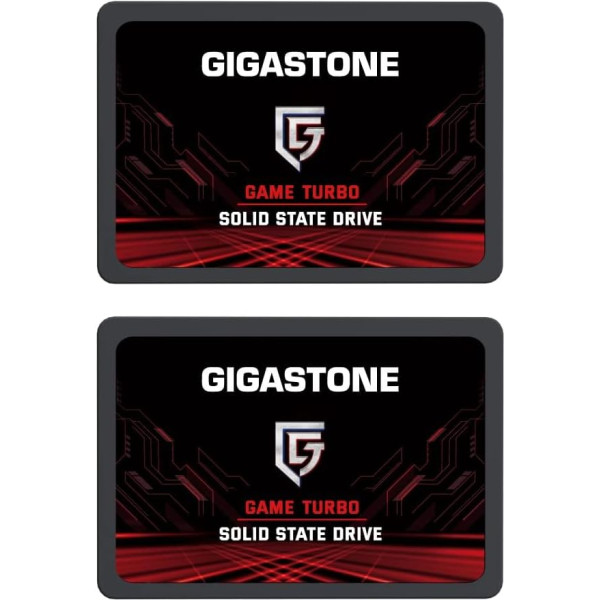 Gigastone SATA SSD diskdziņš 512 GB (2 komplektā) 2,5 collu 3D NAND līdz 550 MB/s iekšējais SSD diskdziņš SATA III SSD cietais disks saderīgs ar klēpjdatoriem un datoriem 2,5 collu SLC kešatmiņas veiktspēja