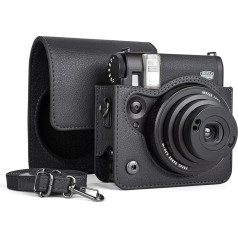 MUZIRI KINOKOO Fuji Instax Mini 99 Case, PU кожаный защитный чехол для Instax Mini 99 Instant Camera, удобный чехол для переноски с регулируемым плечевым ремнем, черный, че