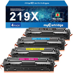 MYCARTRIDGE saderīgs ar HP 219X toneri HP 219A W2190X HP LaserJet Pro 3202 MFP 3302 HP 207X tonerim 4 iepakojumi