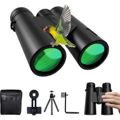 Бинокль Olycism 12X42 HD FMC BAK4 Prism Binoculars for Adults with Carry Case, Smartphone Holder, Tripod, Waterproof, Suitable for Bird Watching, Hunting, Concerts, Football Games