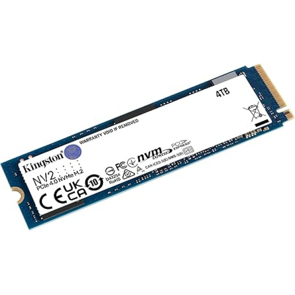 Kingston NV2 NVMe PCIe 4.0 iekšējais SSD 4TB M.2 2280 - SNV2S/4000G, cietvielu disks