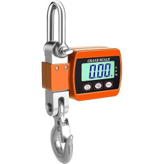 Digitale Hängewaage, LCD-Digitalwaa, 0,05-500 kg, tragbare industrielle elektronische Kranwaa, robustes wicht, Haken-hänndes Wiewerkzeug für Baustellenjagd, Marktfischerei (Color : Orange, Size : A