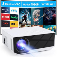 Projektors 2024 ar 5G WiFi atbalstu Ultra HD 1080P 5G WiFi projektors ar 15000 lūmenu mājas kinozālei Saderīgs ar viedtālruņiem TV stick Firestick PS5 Xbox 0704