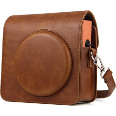 Berfea Camera Case Compatible with Fujifilm Instax Square SQ1 Retro Retro PU Leather with Adjustable Shoulder Strap Brown, brown, Retro style