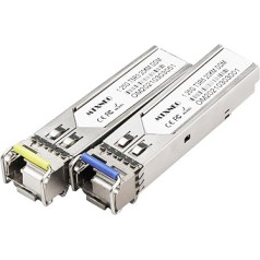 Viena pāra SFP modulis 1.25G Bidi Single Fibre Transceiver 1310nm/1550nm SMF LC savienojums līdz 20km atvērtiem komutatoriem