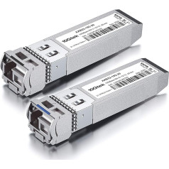 10Gb SFP+ Bidi tranzistors, 10GBase-BIDI 1270nm/1330nm SMF, līdz 10-20 km, saderīgs ar Cisco SFP-10G-BXD-I/SFP-10G-BXU-I, Ubiquiti UniFi, Mikrotik, Netgear, D-Link un citām ierīcēm.