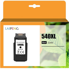 LAIPENG 540XL atjaunotas kasetnes Canon PG-540 CL-541 PG-540XL CL-541XL priekš Pixma TS5150 TS5151 MX455 MX475 MX525 MX535 MG3150 MG3250 MG3550 MG3600 MG36500 MG4250 Printeris (melnas)