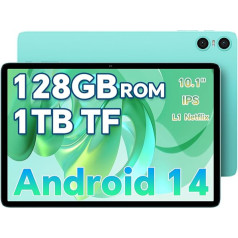 ODEA Android 14 planšetdators, 10 collu planšetdators, A10 planšetdators, 12GB RAM + 128GB ROM (TF 1TB), Unisoc T606 Octa Core, 5G WiFi/BT5.0/6000mAh/Divējā AI kamera/Type-C/Face ID/Widevine L1/3,5 mm austiņu ligzda