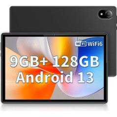 DOOGEE U10 Tablet Android 13, 10 collu planšetdators 2023, 9 GB RAM + 128 GB ROM (1TB TF), Quad-Core 2.0 GHz, Google GMS/WiFi-6/Bluetooth 5.0/5060mAh/1280*800/5MP+8MP/Widevine L1, Black