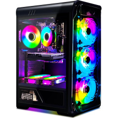 STGsivir - Spēļu galddators-GeForce RTX 3060 Ti 8Go, Intel Core i7 3.4-3.9GHz, 32G RAM, 1T SSD, 600 M WLAN, BT 5.0, RGB ventilators x 6, W10H64 Spēļu datora tornis spēlētājiem un straumēšanai