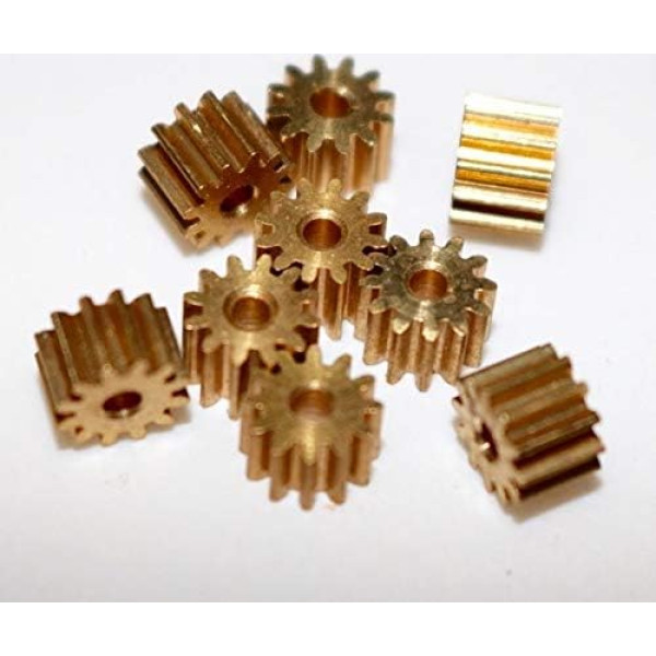 NLLeZ 10PCS / Packet 0,5 M-12T DIY Small Motor Messinggetriebe -Outer Durchmesser: 7 mm Innenbohrung: 2mm