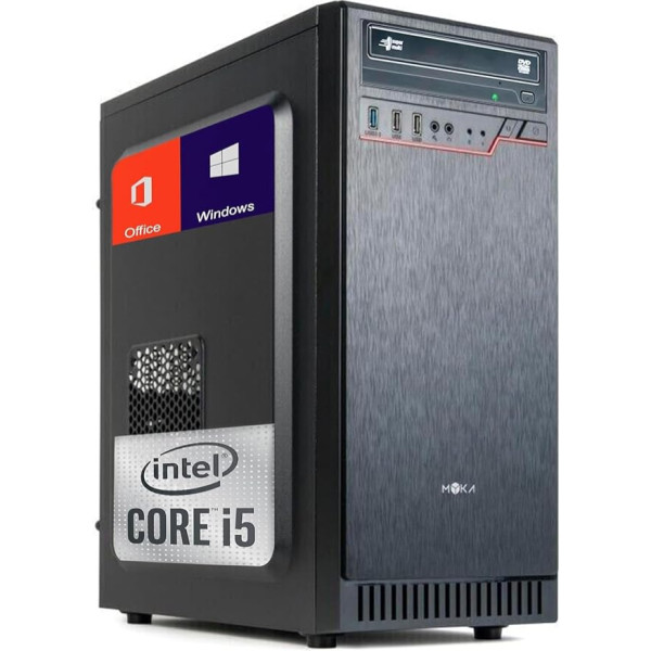 Galda dators Intel I5 SIX CORE 8th Gen līdz Turbo 4.0 GHz Windows 10 PRO 64 Bit Oriģināls korpuss ATX USB 3.0 PSU 500W RAM 8GB DDR4 SSD 240GB Video UHD 4K USCITE HDMI DVI VGA WiFi 300MB DVD RW LG