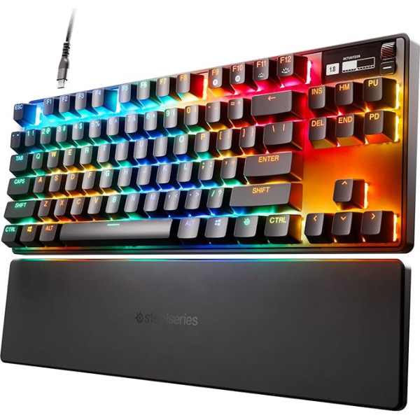 SteelSeries Apex Pro TKL mehāniskā spēļu tastatūra - pasaulē ātrākie mehāniskie slēdži - OLED viedo displeju - kompakta forma - RGB apgaismojumu