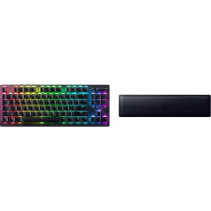 Razer DeathStalker V2 Pro TKL - bezvadu optiskā zema profila spēļu tastatūra DE izkārtojums | Melna un plaukstas balsts TKL RC21-01710100-R3M1