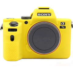 MUZIRI KINOKOO Silikona kameras vāciņš ar gumijas aizsargvāciņu Sony Alpha 7 IV/A7M4 kamerai, dzeltens, A7 II, Skaistuma futrālis