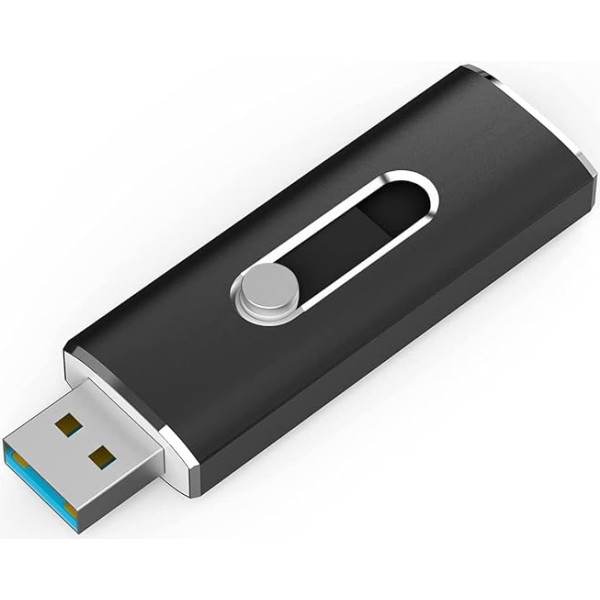 JOIOT 256 GB USB zibatmiņas zibatmiņas zibatmiņas USB zibatmiņas disks mobilajam telefonam 3.2 ar lasīšanas ātrumu līdz 400 Mb/s iPhone datoram, portatīvajam datoram, datoram Datu / attēlu / filmu kopēšana ar vienu klikšķi Melns